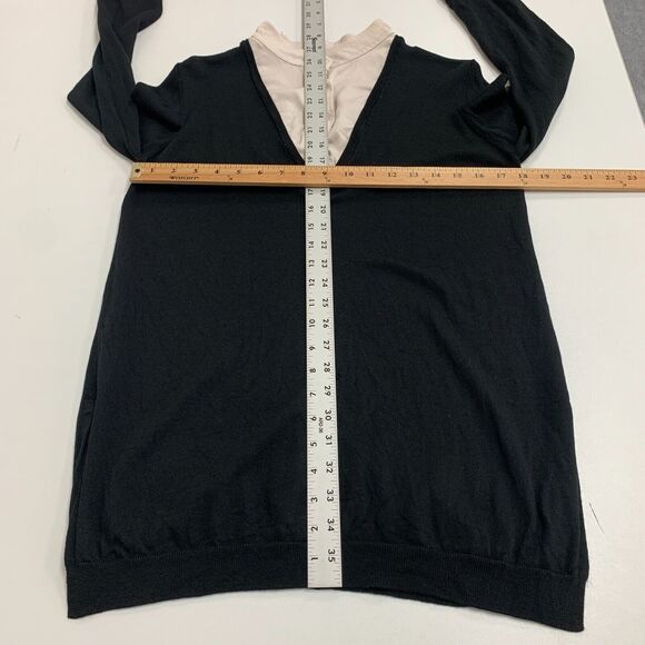 St John Sweater Womens M Medium Wool Silk Blend Contrast Layered Twofer *READ - Picture 7 of 11